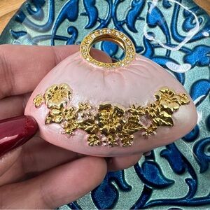 Vintage Mini Purse Handbag Trinket Jewelry Pill Boxes Enamel Magnetic Closure